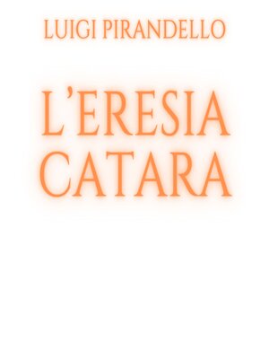 cover image of L'eresia catara